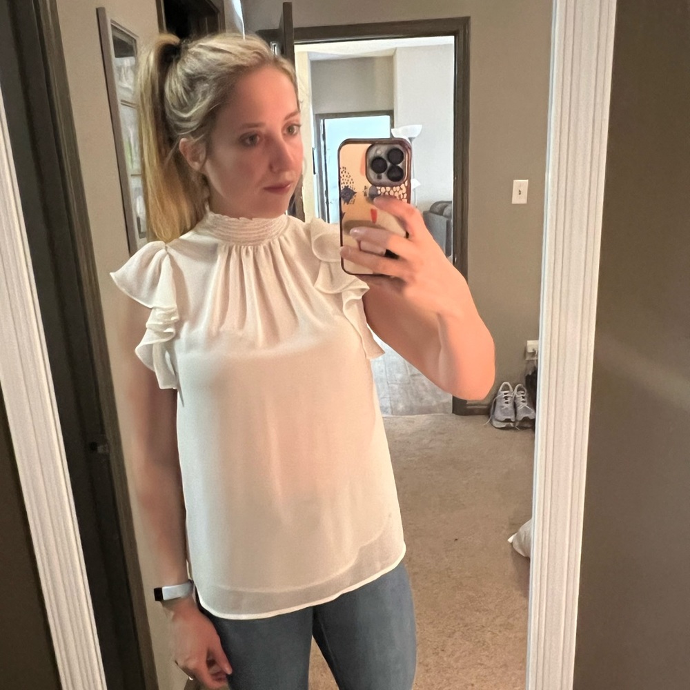 White High Neck Blouse